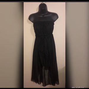 Black Tie Up High Low Dress